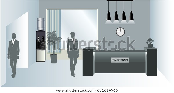 Reception Room Reception Desk Office Workplace Stock Vector