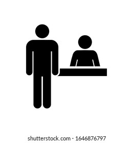 Símbolo de recepción, icono de salida, señal de servicio al cliente - vector de existencias