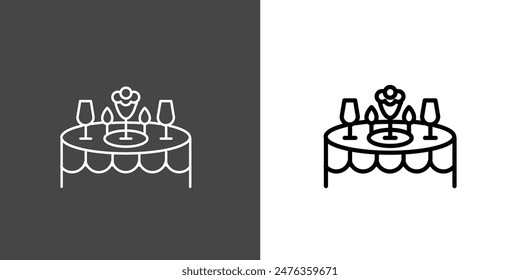 Reception Table Outline Icon Vector Illustration