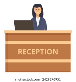 Reception table service icon cartoon vector. Work adult. Visitor client