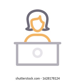 reception vector color line icon 