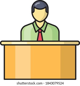 icono de la línea de color del vector de recepción