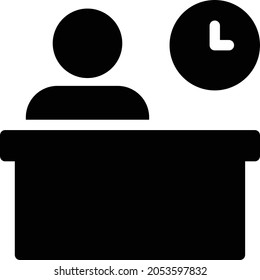 icono plano de glifo vector de recepción