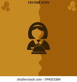 Reception vector  icon Coffee symbol background.