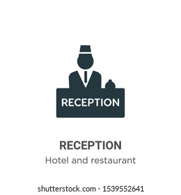 Reception vector icon on white background. Flat vector reception icon symbol sign from modern hotel and restaurant collection for mobile concept and web apps design.