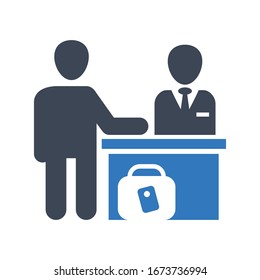 Icono del vector de recepción en fondo blanco
