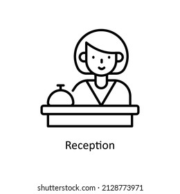 Reception vector outline icon for web isolated on white background EPS 10 file