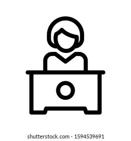 reception vector thin line icon 