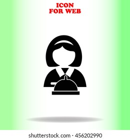 Reception web icon. Black illustration on white background