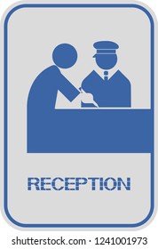 Reception-flat sign.Information sign indicating a specific place in a given room.