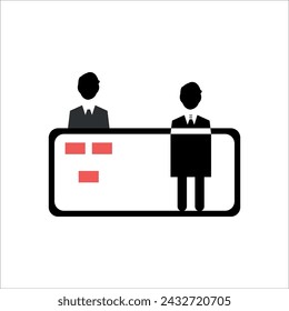 Receptionist assistance icon (vector illustration)