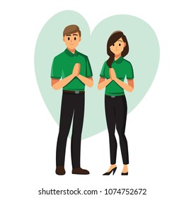 Receptionist .Business people Welcome concept cartoon illustration
