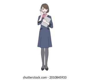 Receptionist calling with a smile