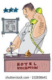 receptionist - cartoon