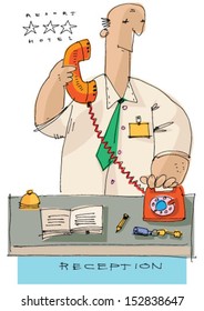 receptionist - cartoon