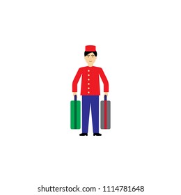 receptionist cartoon illustration. Element of profession cartoon icon for mobile concept and web apps. Colored receptionist flat illustration can be used for web and mobile on white background