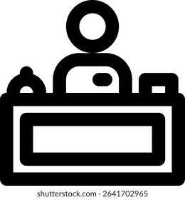 Receptionist, Customer Service, Representative Outline Icon