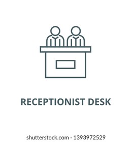 Receptionist desk vector line icon, linear concept, outline sign, symbol