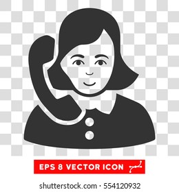 Receptionist EPS vector pictograph. Illustration style is flat iconic gray symbol on chess transparent background.