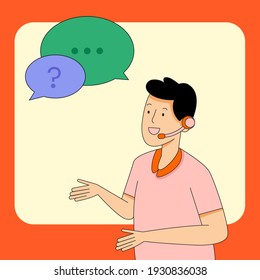 the receptionist explains the information and answers the question.