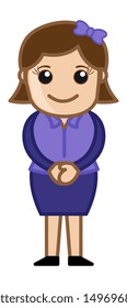 Receptionist Girl - Business Cartoon Character Vector