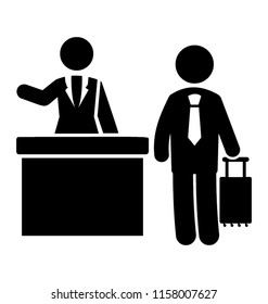 
A receptionist is guiding guest representing reception guidance

