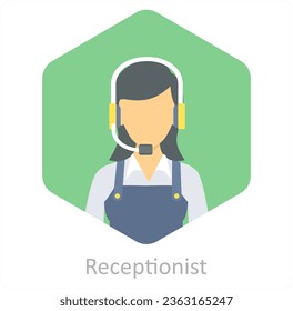 Receptionist and help icon concept