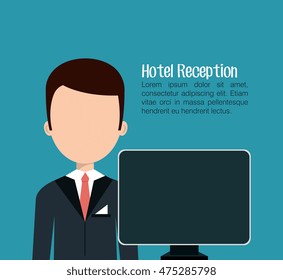 receptionist hotel service isolated icon vector illustration design