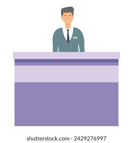 Receptionist icon cartoon vector. Work character. Business reception