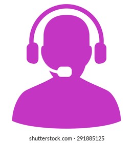 Receptionist icon from Commerce Set. Vector style: flat symbol, violet color, rounded angles, white background.