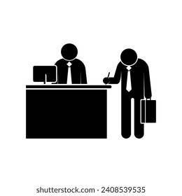 Receptionist Icon. Front Office Symbol - Vector.