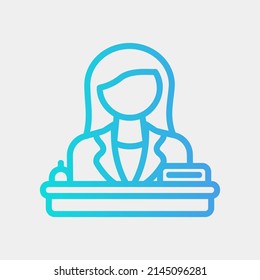 Icono recepcionista en estilo gradiente, uso para presentación de aplicación móvil del sitio web