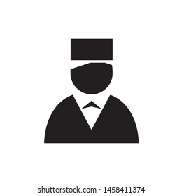 Receptionist icon isolated of white background, flat receptionist icon, vector illustration