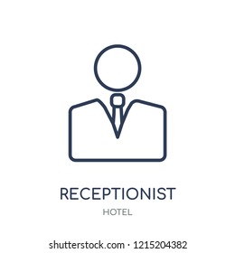 Receptionist icon. Receptionist linear symbol design from Hotel collection. Simple outline element vector illustration on white background.