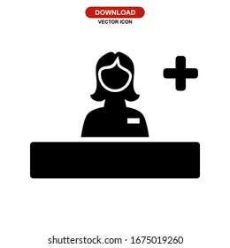 receptionist icon or logo isolated sign symbol vector illustration - high quality black style vector icons
