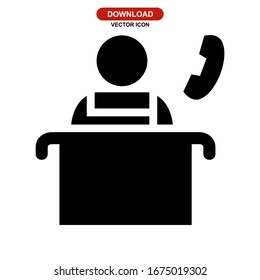receptionist icon or logo isolated sign symbol vector illustration - high quality black style vector icons
