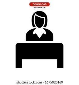receptionist icon or logo isolated sign symbol vector illustration - high quality black style vector icons
