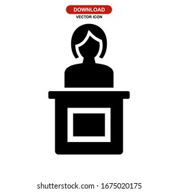 receptionist icon or logo isolated sign symbol vector illustration - high quality black style vector icons
