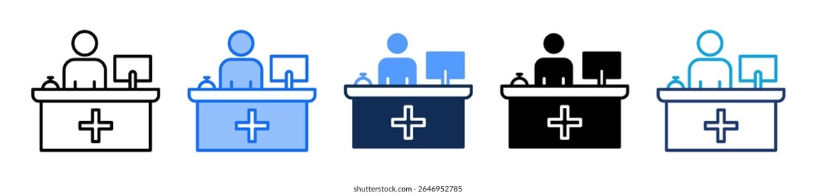 Receptionist Icon Multiple Vector Illustration
