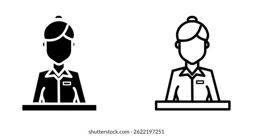 Receptionist icon on white background