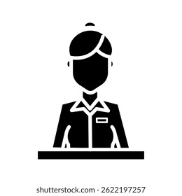 Receptionist icon on white background
