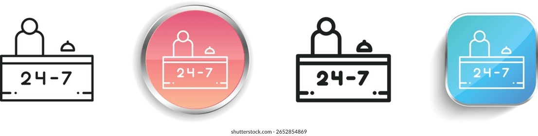 receptionist icon. Thin Linear, Regular and Button Style Design Isolated On White Background