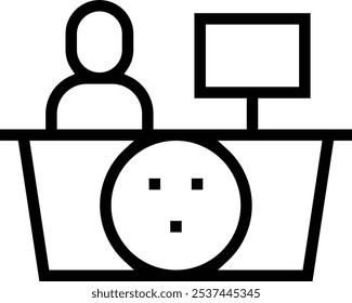 receptionist icon. Thin linear style design isolated on white background