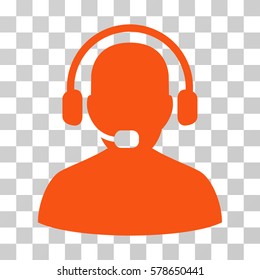 Receptionist icon. Vector illustration style is flat iconic symbol, orange color, transparent background. Designed for web and software interfaces.