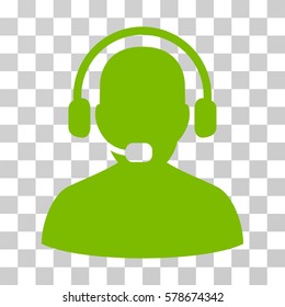 Receptionist icon. Vector illustration style is flat iconic symbol, eco green color, transparent background. Designed for web and software interfaces.