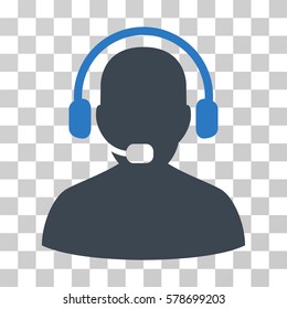 Receptionist icon. Vector illustration style is flat iconic bicolor symbol, smooth blue colors, transparent background. Designed for web and software interfaces.