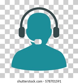 Receptionist icon. Vector illustration style is flat iconic bicolor symbol, soft blue colors, transparent background. Designed for web and software interfaces.