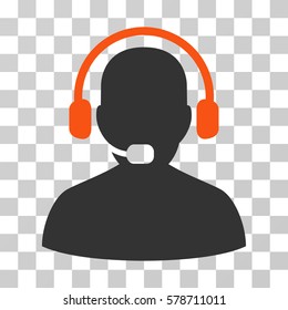 Receptionist icon. Vector illustration style is flat iconic bicolor symbol, orange and gray colors, transparent background. Designed for web and software interfaces.