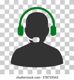 Receptionist icon. Vector illustration style is flat iconic bicolor symbol, green and gray colors, transparent background. Designed for web and software interfaces.