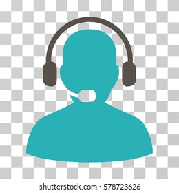 Receptionist icon. Vector illustration style is flat iconic bicolor symbol, grey and cyan colors, transparent background. Designed for web and software interfaces.